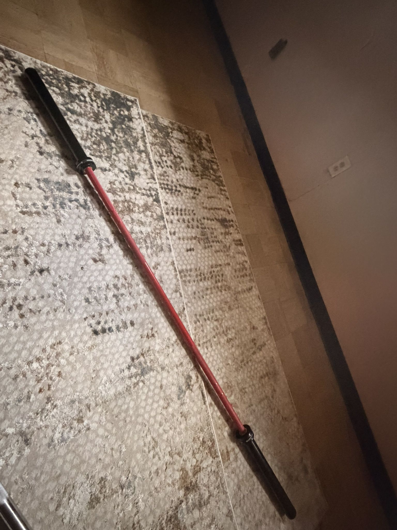 7FT Olympic Barbell (RED AND BLACK)