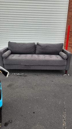 Gray Fabric Sofa - Mid Century / Lifestyle Brand - Good Condition