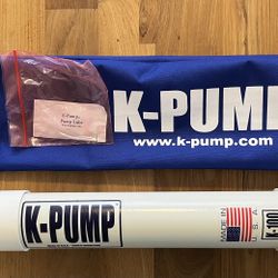 K-Pump K100 For Float Tubes, Fishing Pontoons, Other Inflatables, W Lubricant, Adaptors, Storage Bag, New 