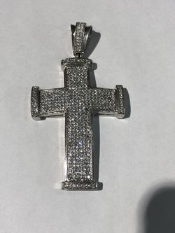 925 Silver Cross Pendant with Cubic Zirconia