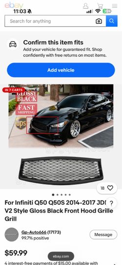 Q50 JDM 2 Black Grill
