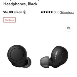 Black Sony wireless headphones