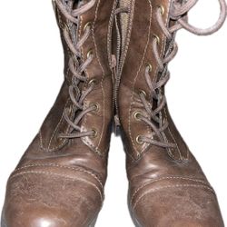Womens A.R. Faylln Lace Up Combat Boots - Brown