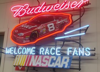 Budweiser NASCAR Neon Sign – Glass Neon – Race Fans – Works Great