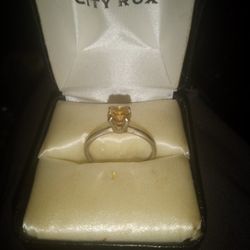 Sterling Silver Citrine Promise Ring! 