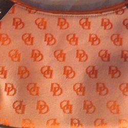 Dawn & Derby DD Purse Handbag Orange White Brown Strap 19 In P