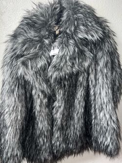 Michael kors grey faux fur coat xl