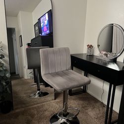 Grey Makeup Vanity Chair