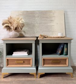 Vintage Mid Century Modern Style Matching Nightstands By Kroehler