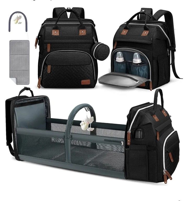Baby Diaper Bag Woth Extendable Ares For Baby To Lay Down
