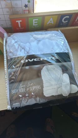 Bathrobe and slippers brand new in package