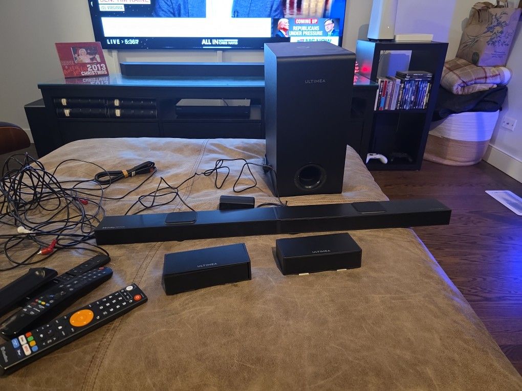 5.1.ULTIMEA 5.1.2 Soundbar with Dolby Atmos, 8" Wireless Subwoofer, Home Theater Surround Sound System, TV Sound Bar with 2 Upward-Firing 