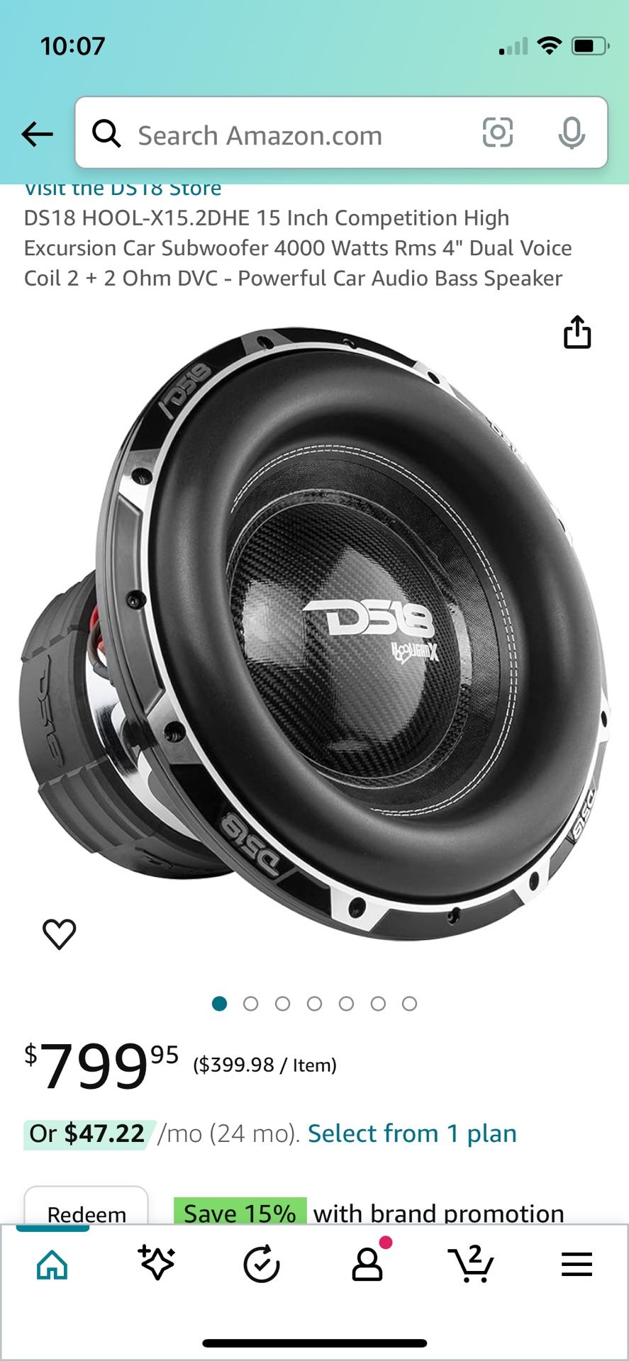 DS18 15” Subwoofer (Hooligan)