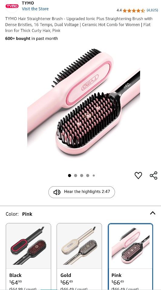 Ionic Hair Straightener Brush