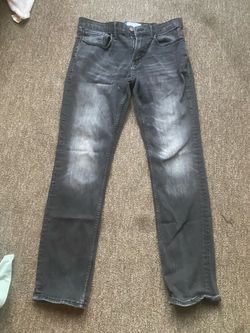 Men's Dark Gray Washed Denim Jeans