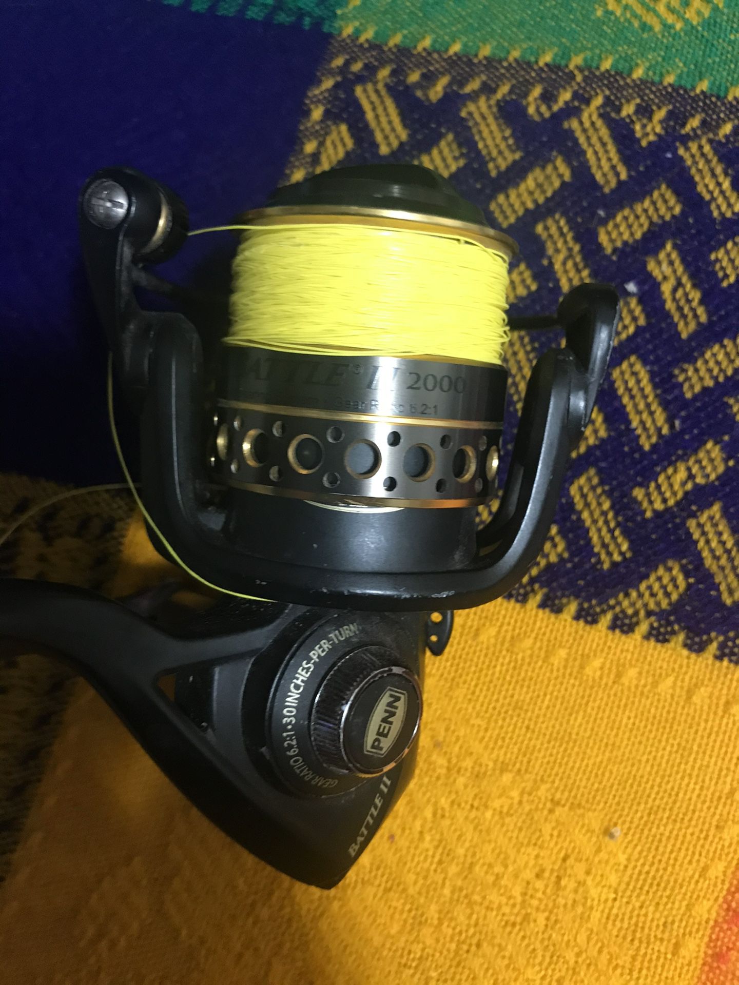 Penn battle 2 spinning fishing reel laced with braid!!!