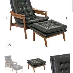 Vintage MCM Milo Baughman Scoop Chair W Ottoman