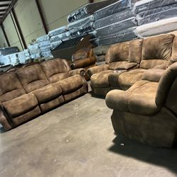 Recliner Sofas Set 3 Pieces 