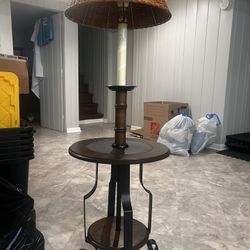 Room Lamp with wicker lamp shade, 56inch tall
