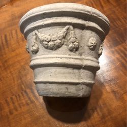 Concrete Pot With Decorations 