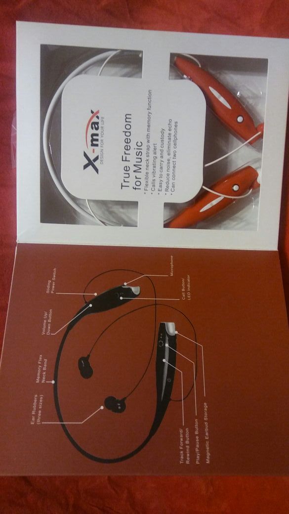 Bluetooth wireless headset ,earphones hear music and answer calls