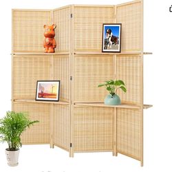 Room Divider With Shelves (bamboo)
