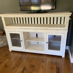 White Farmhouse Style Entertainment Center