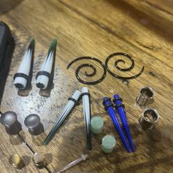 Various Ear Plugs And Gauges