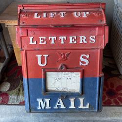 Vintage Cast Iron Post Mail Box