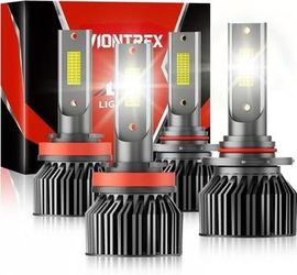 High and Low Beams Lights Combo Fit Honda Civic 2016-2020 6000K White 600% Bright, Pack of 4