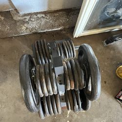 300  Pounds Of Pig Iron Weights,a Preacher Bench,a Dip Bar, And A Weight Bench That Goes To A Flat Bench And A Incline Bench,