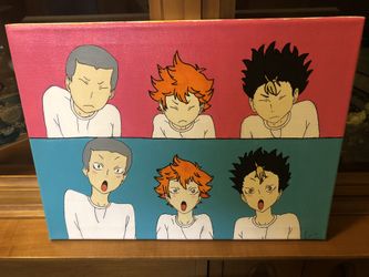Tanaka Hinata Nishinoya canvas painting 16x12
