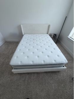 Queen Bed Frame + Mattress – Like New, Only Used a Few Months