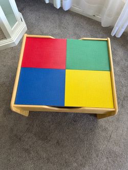 Reversible Wooden Activity Table with Board Lego top