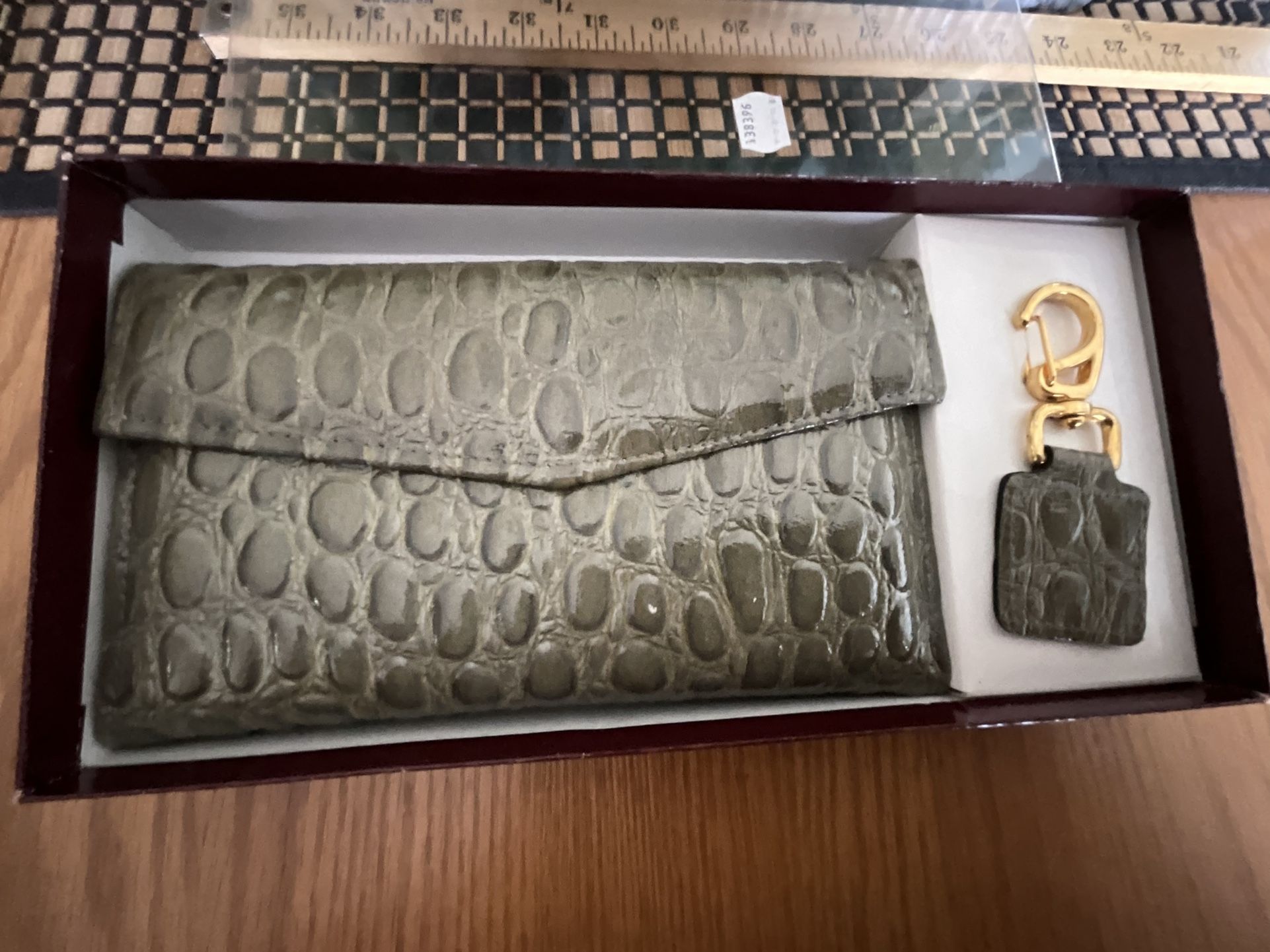 Alligator Leather Calculator Clutch