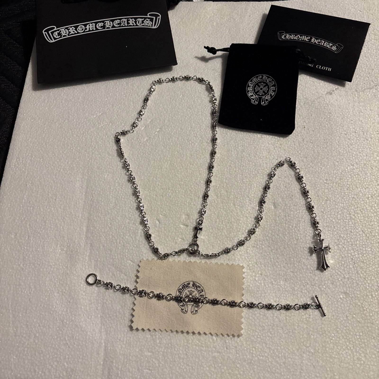 Chrome Hearts Choker Rosary Necklace & bracelet Gothic punk