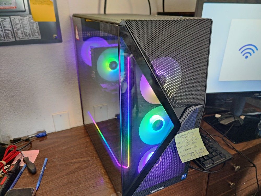 iBuyPower Gaming PC Intel 20 Core i7-14th Gen, 32GB DDR5,1TB NVMe SSD, RTX 4060 8GB, RGB Fans Win 11, Gaming Keyboard and Gaming Mouse.