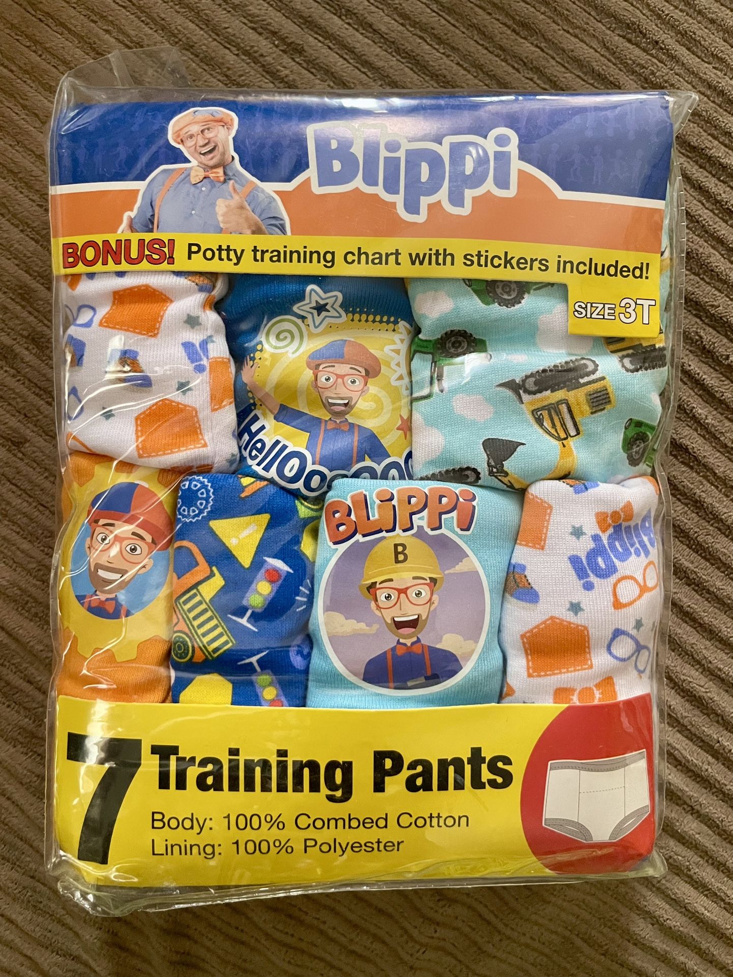 Training Pants - Blippi - 7 Pack - Size 3T