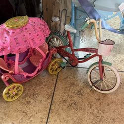 Barbie Cart And Bike For Dolls 