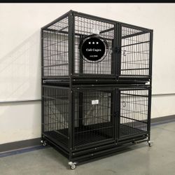 Double Stacked Dog Pet Cage Kennel Size 43 With Divider And Feeding Bowls New In Box 📦