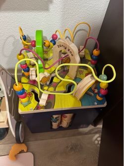 Wooden activity cube