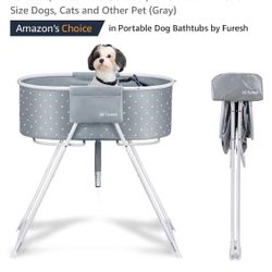 Furesh Insider Dog Bath Tub and Wash Station for Bathing Shower and Grooming, Elevated Foldable and Portable, Indoor and Outdoor, for Small and Medium