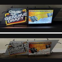 MGD Miller Genuine Draft Neon Light Beer Sign Beer Light 19” X 60”