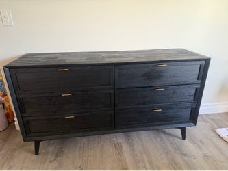 Black six drawer dresser