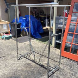 Heavy Duty Double Bar Clothing Rack