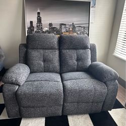 Gray Manual Reclining Loveseat