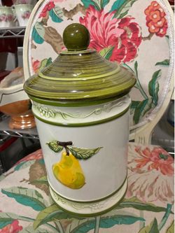 Vintage Kitchen Canister -3D Apple Pear