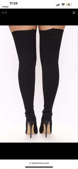 Sold Out Over The Knee Knit Boots Black Size 6