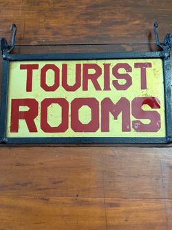 Antique Tourist Room sign