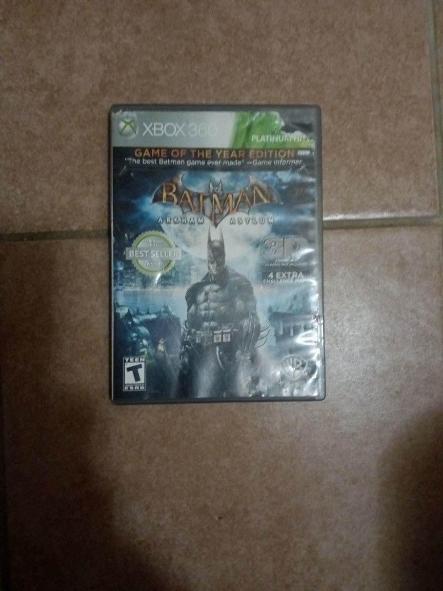 Xbox 360 Batman Arkham Asylum Game.